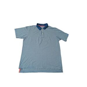 B Draddy Blue Striped Golf Polo Size Large in good condition.